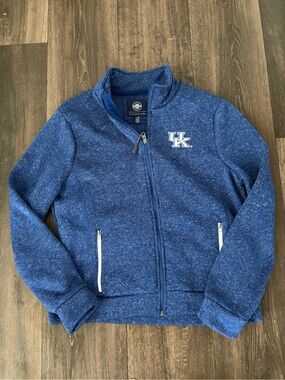 UK Blue Full-Zip Jacket with Embroidered Logo